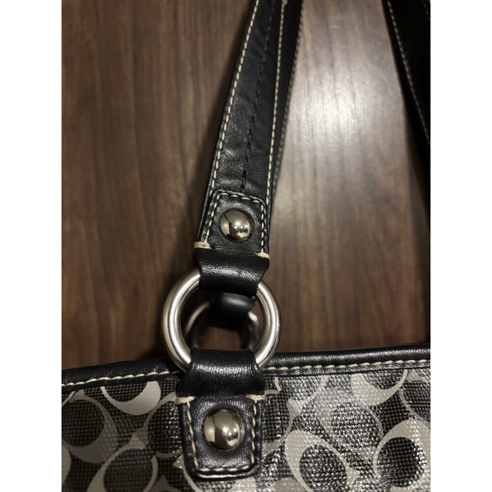 Coach Chelsea Gray & Black Opt Art XL Weekender/Diaper Bag Carryall Tote - Picture 6 of 16
